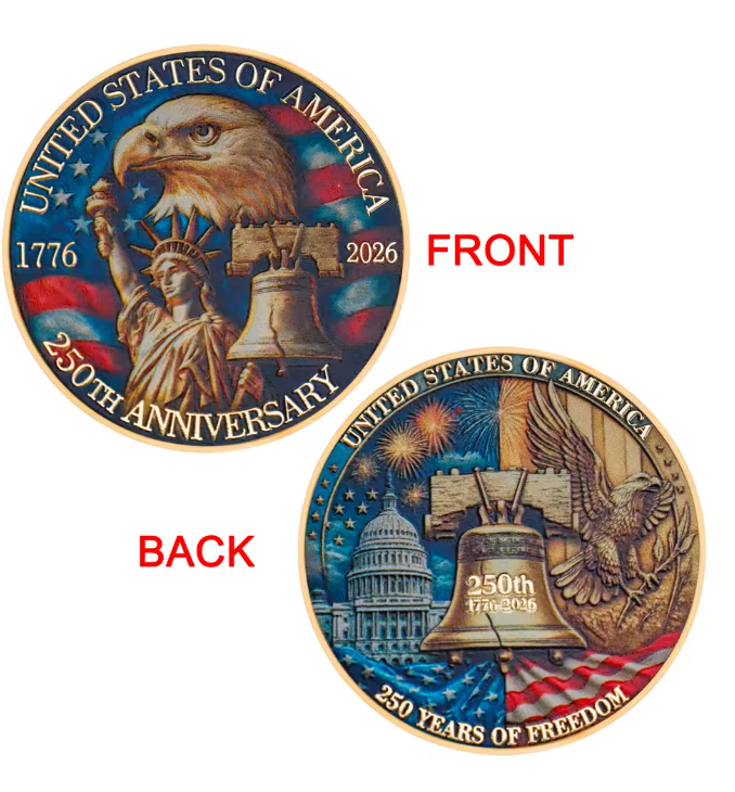 USA 250th Anniversary Coin - Commemorate a Legacy!